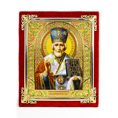 Ікона Святий Миколай (червона)
