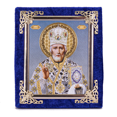 Ікона Святий Миколай (синя)